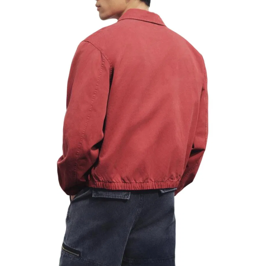 Мужская куртка с лацканами Red Lapel Moderate ZARA, Красный — фото 4
