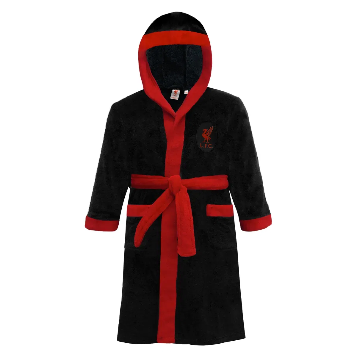 Детский халат из флиса с капюшоном Liverpool Fc, Black