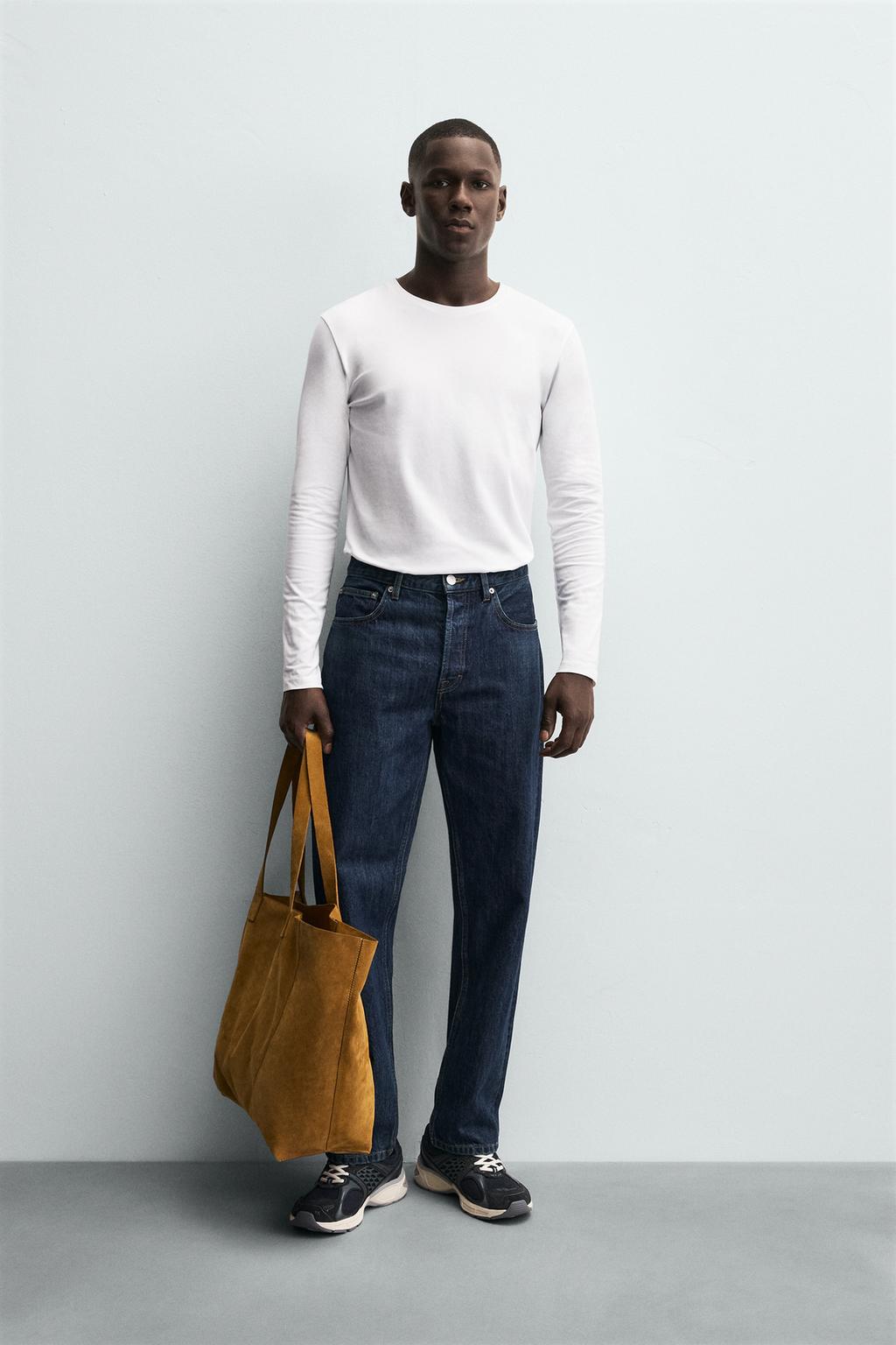 Футболка Zara Basic Slim Fit, белый — фото 3