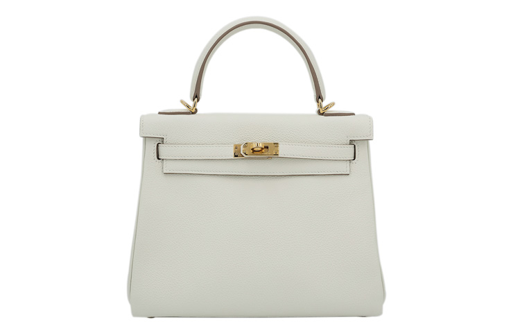 

HERMES Сумка Kelly Togo из телячьей кожи Kelly Bag Handbag 25, женская, 0T, гриб, белый