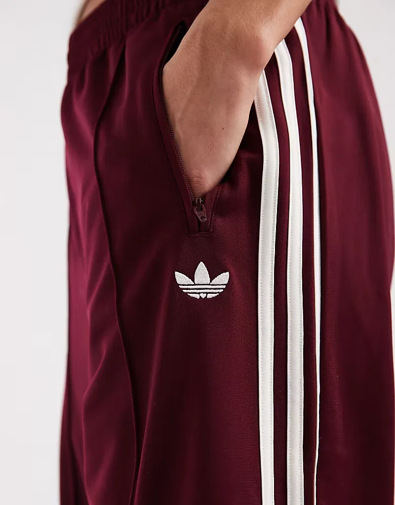 Свободные спортивные брюки Adidas Originals Firebird, бордовый и, кремовый — фото 4
