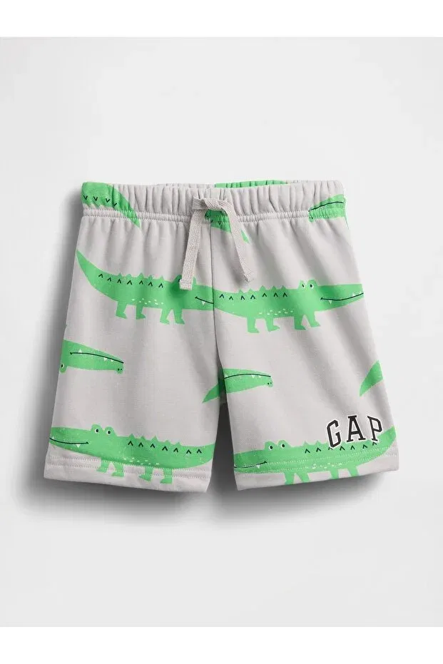 Детские шорты для мальчиков с принтом Relaxed French Terry Logo Pull-On Shorts Gap, Light Gray