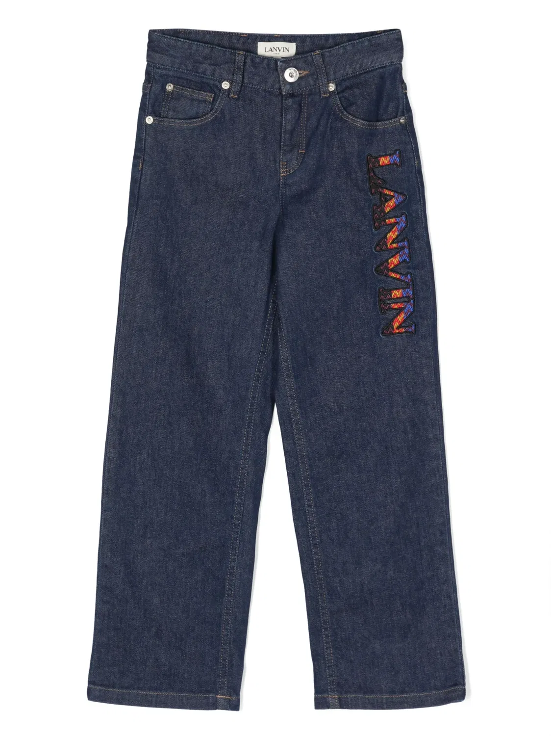 Джинсы Прямого Кроя С Логотипом Lanvin, индиго синий