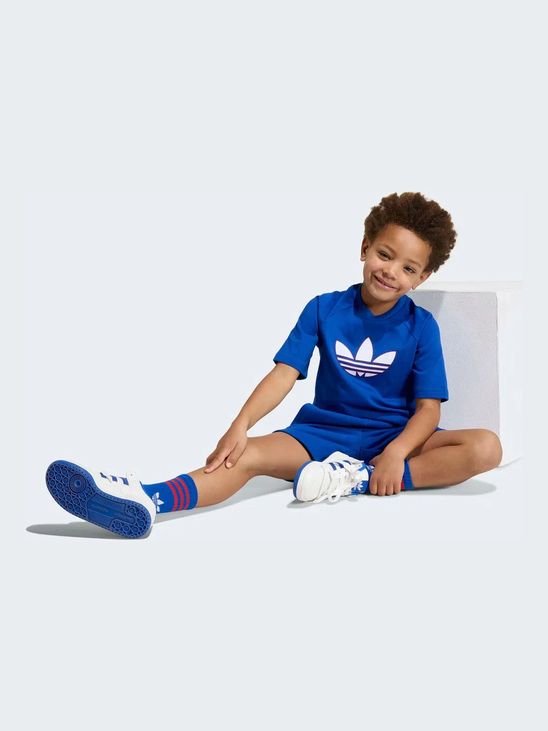 Спортивный набор, футболка и шорты, Trefoil, adidas Originals, синий — фото 4