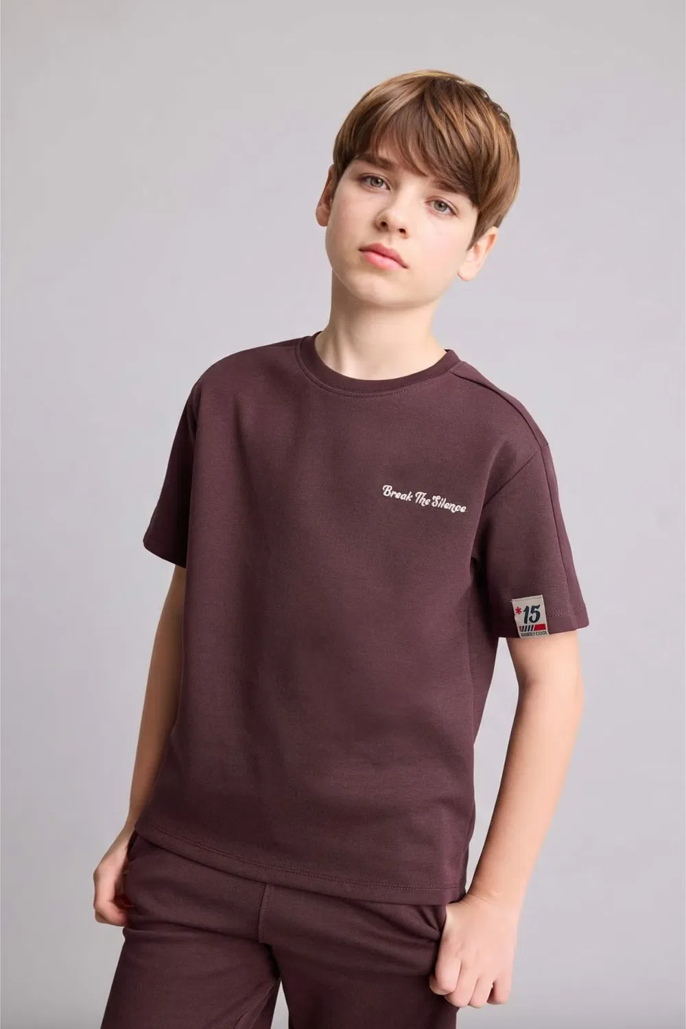 Комплект оверсайз с принтом 2 piece oversize fit Defacto, фиолетовый — фото 2