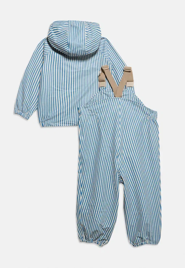Комплект дождевик полосатый Oddy rain unisex set - dungarees Marmar Copenhagen, синий — фото 3