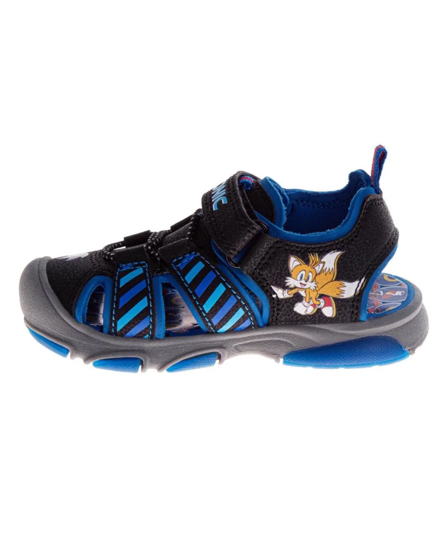 Сандалии с подсветкой и принтом Sonic The Hedgehog, Blue/Black — фото 3