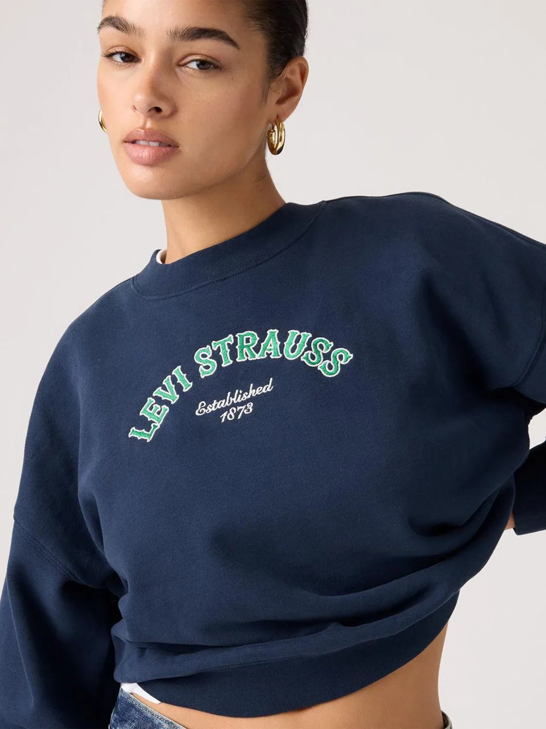 Свитшот винтажный свободный Levi's, Navy — фото 4