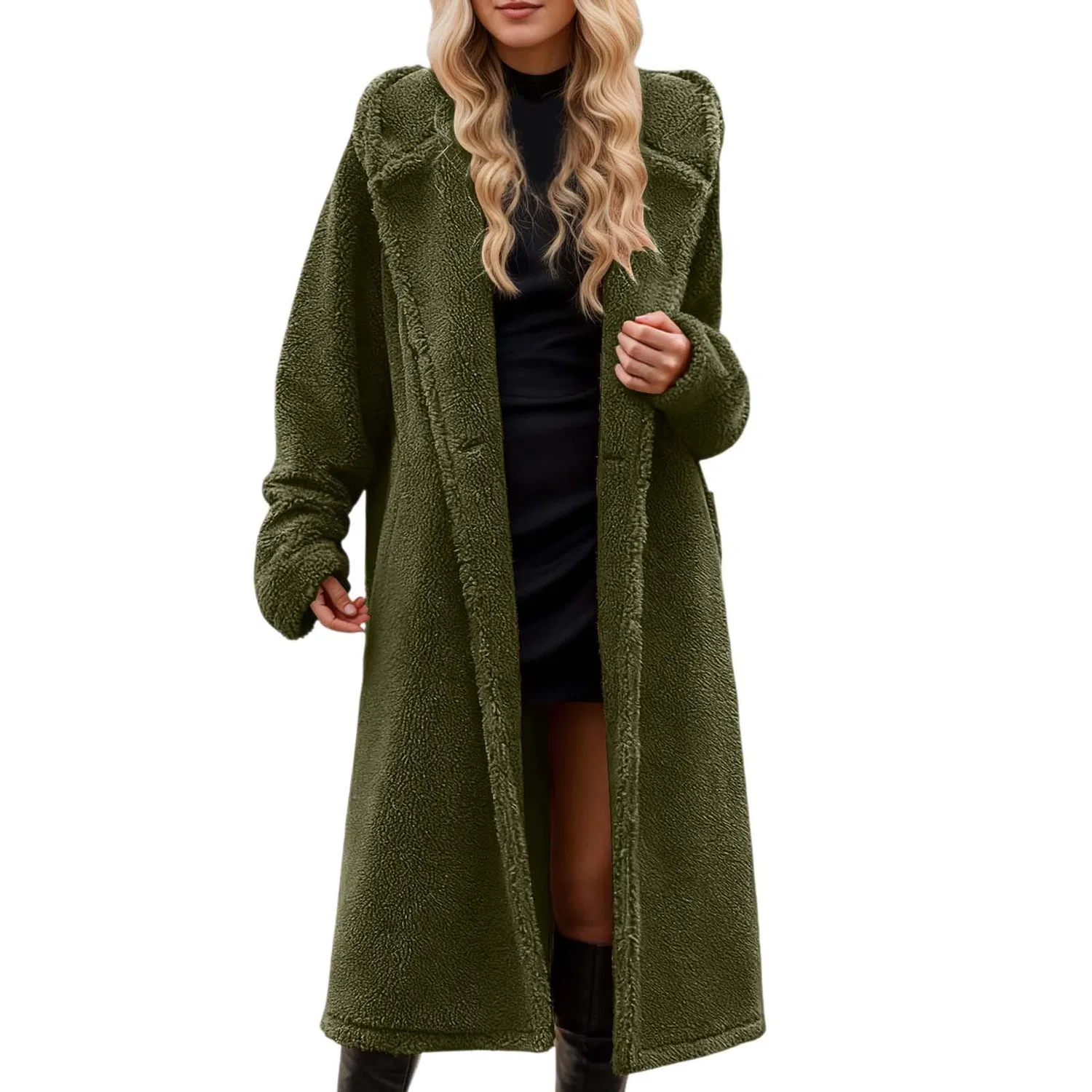 Мужское зимнее пальто с длинным рукавом, army green