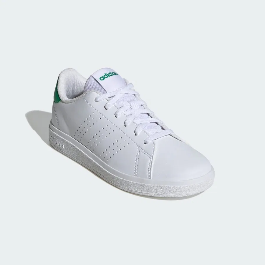 Кроссовки с перфорированными полосками Advantage Base 2.0 adidas, Бело-зеленый — фото 4