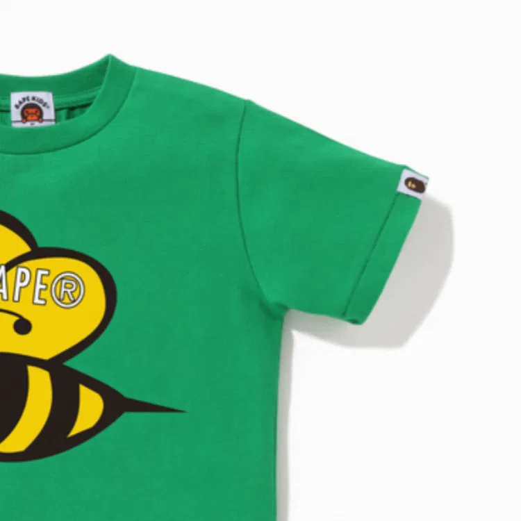 Детская футболка хлопковая A BATHING APE, Green Grx — фото 4