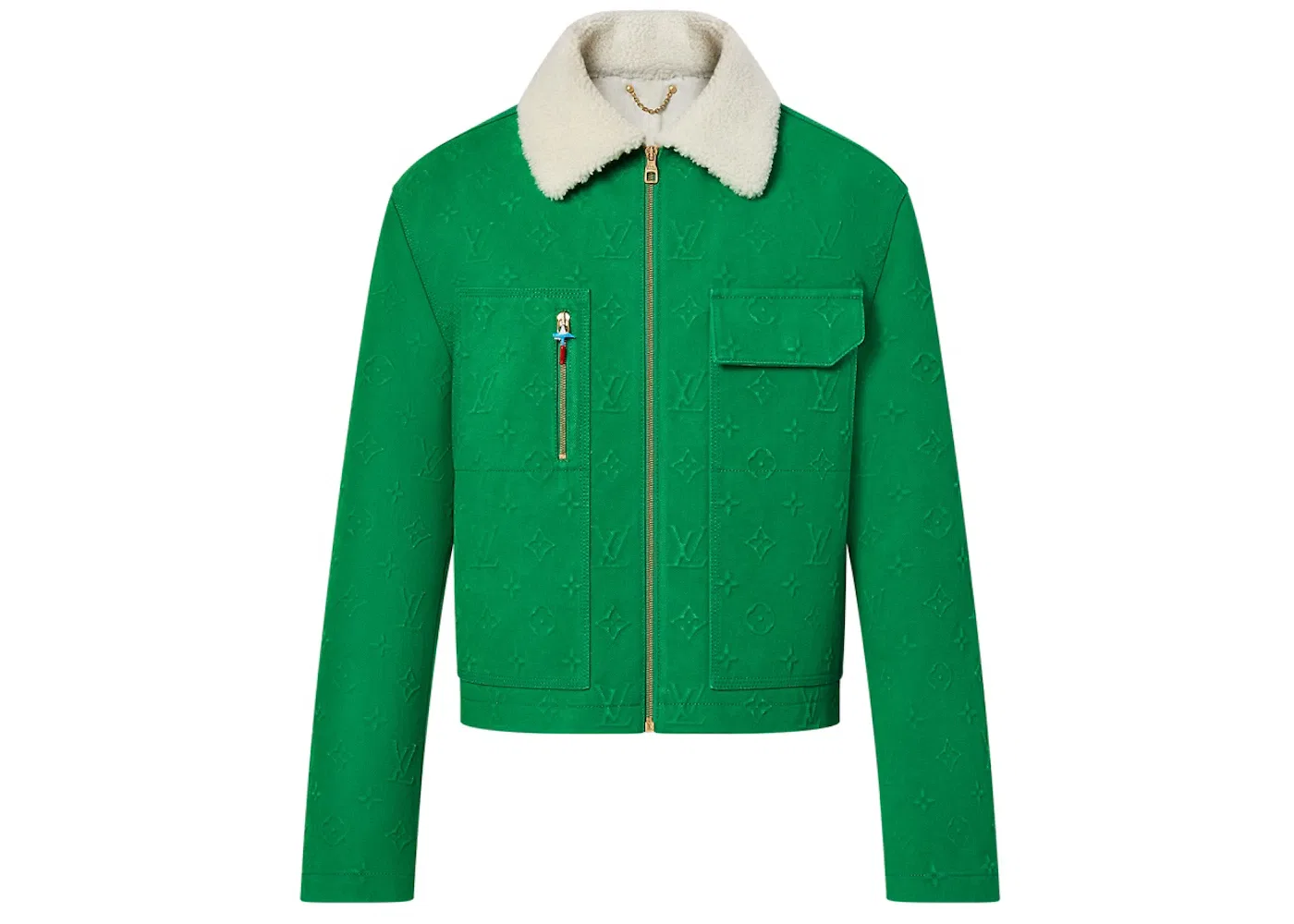 Мужская куртка-джинсовка с принтом Denim Jacket Louis Vuitton, Green