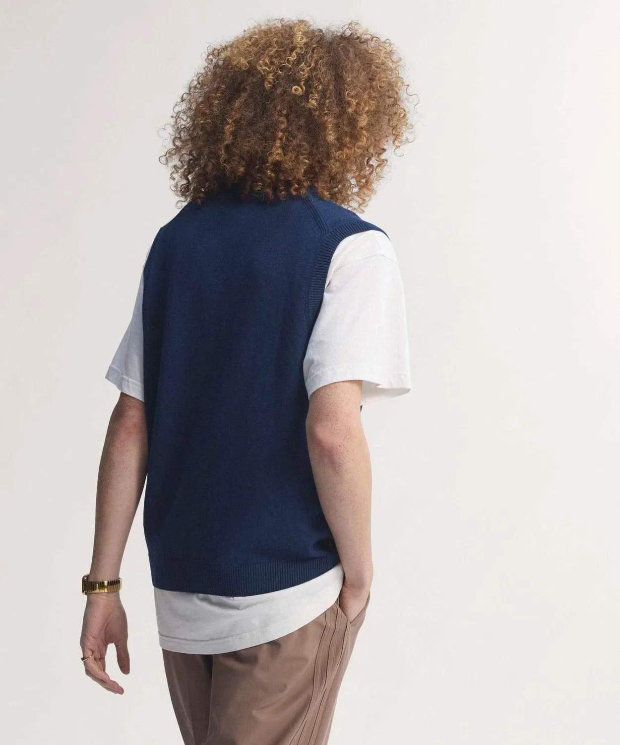 Мужской безрукавный жилет из кашемировой смеси Original Su Kashimiya Vest Adidas, Blue — фото 2