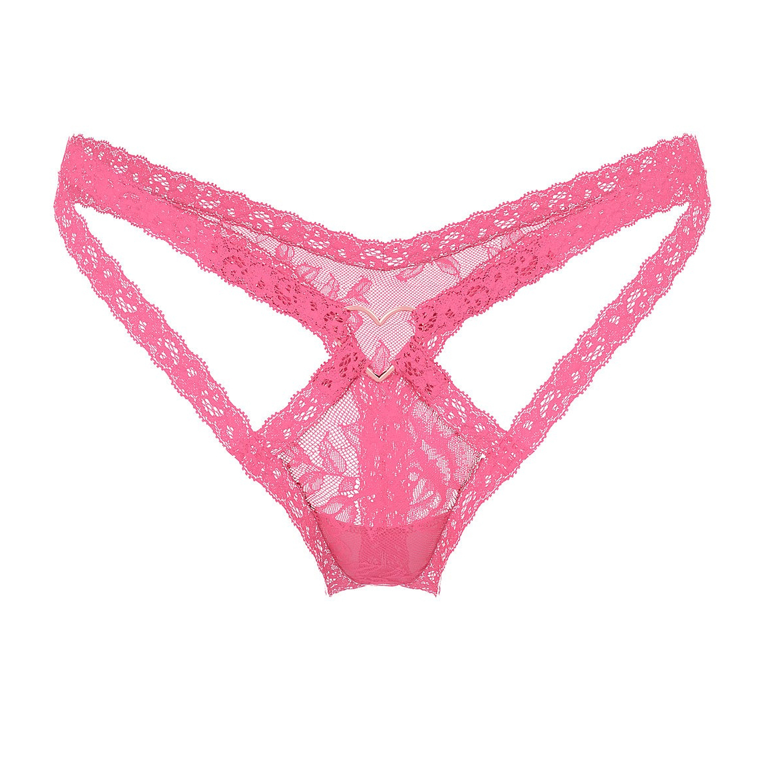 

Трусы Victoria's Secret Very Sexy Lace Heart Hardware Strappy Thong, розовый