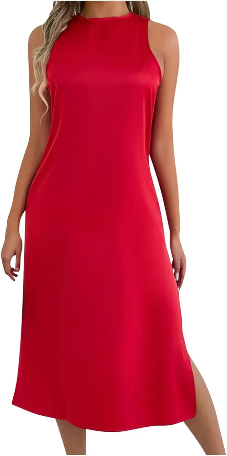Женское коктейльное платье с разрезом Bodycon, Red