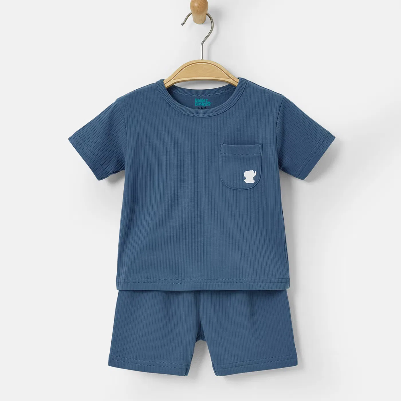 Комплект футболка с коротким рукавом и шорты, Babies Basic, синий — фото 4