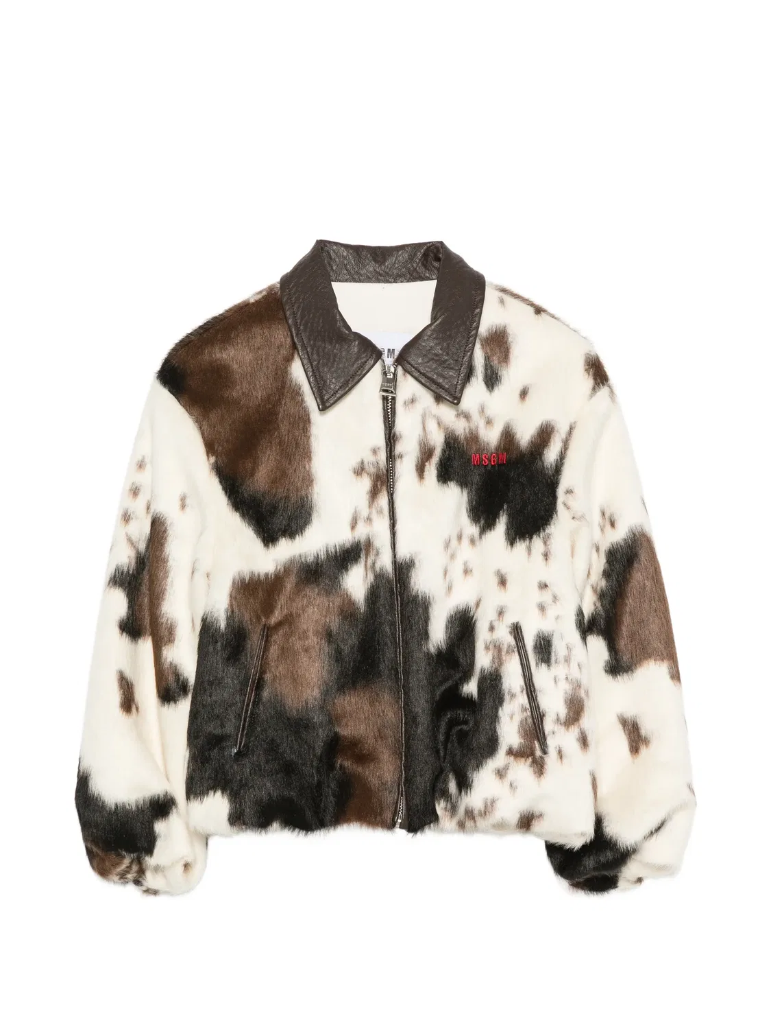 Куртка на молнии с анималистичным принтом Msgm Kids, белый