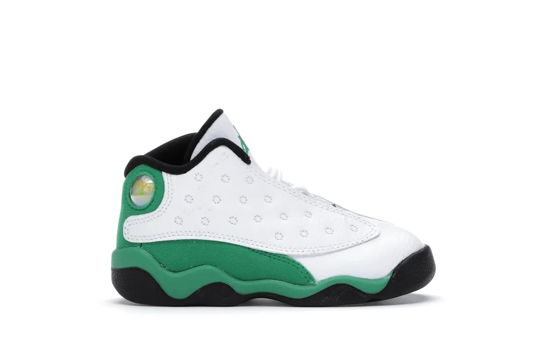 Детские кроссовки с принтом Jordan 13 Retro Jordan, White/White-Lucky Green-Black