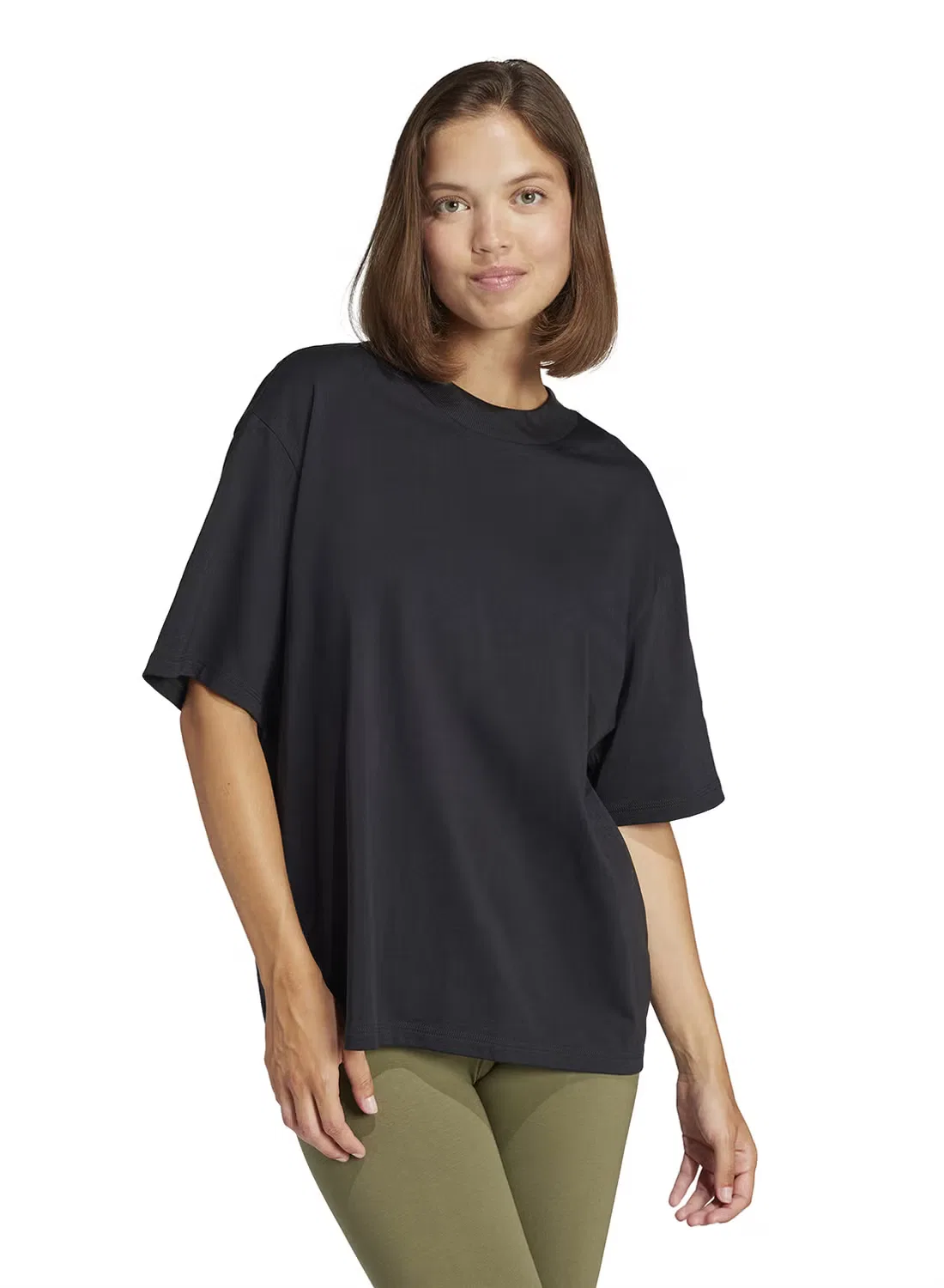 Футболка оверсайз с логотипом Essentials contemporary logo Adidas, черный