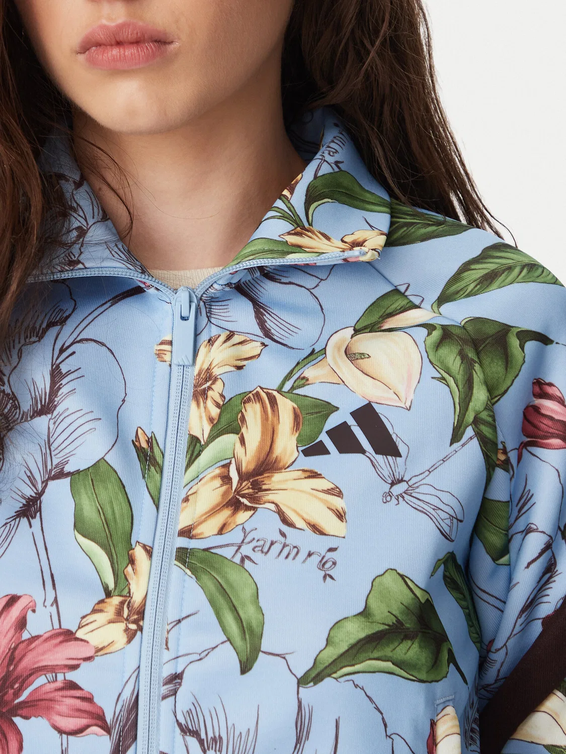 Женская толстовка стандартного кроя Frarm Rio House Of Trio Track Top Adidas, голубой — фото 4