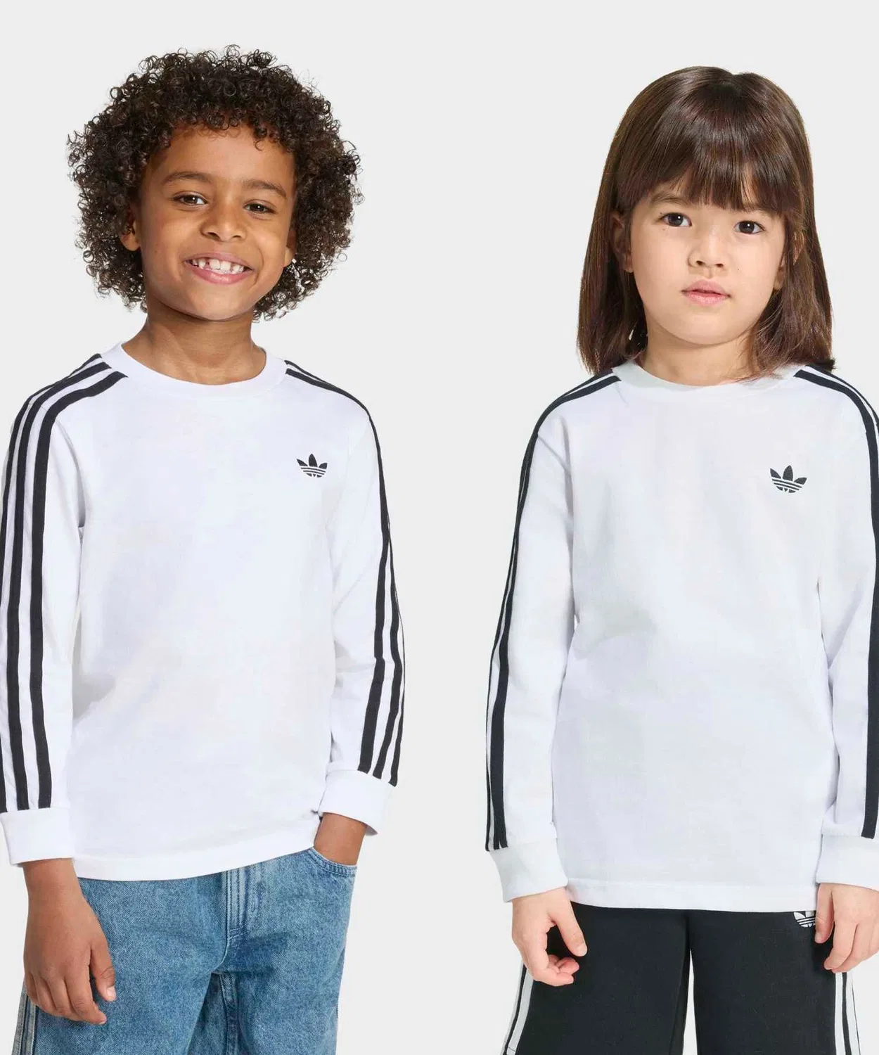 Детская футболка с длинным рукавом с принтом Adidas, Белый