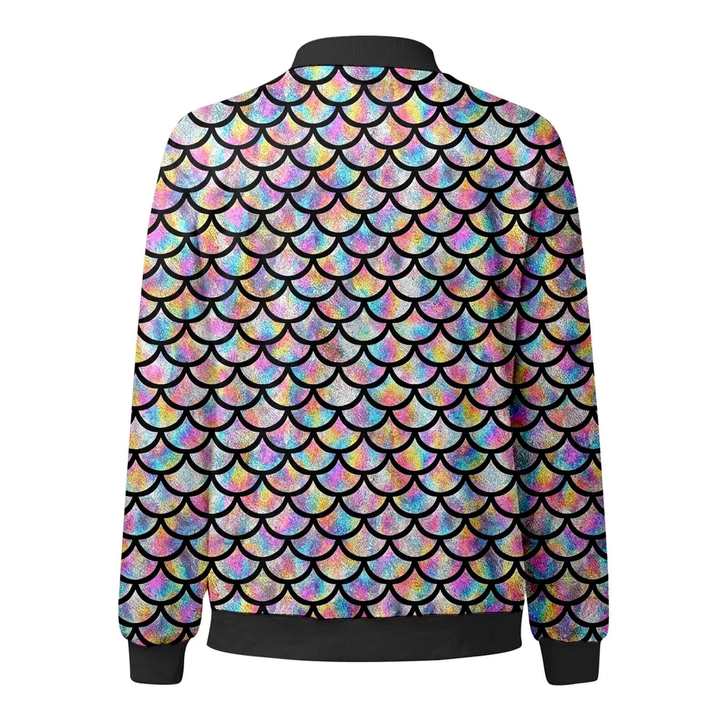 Женская куртка с принтом чешуи, модель bomber, Multicolore — фото 2