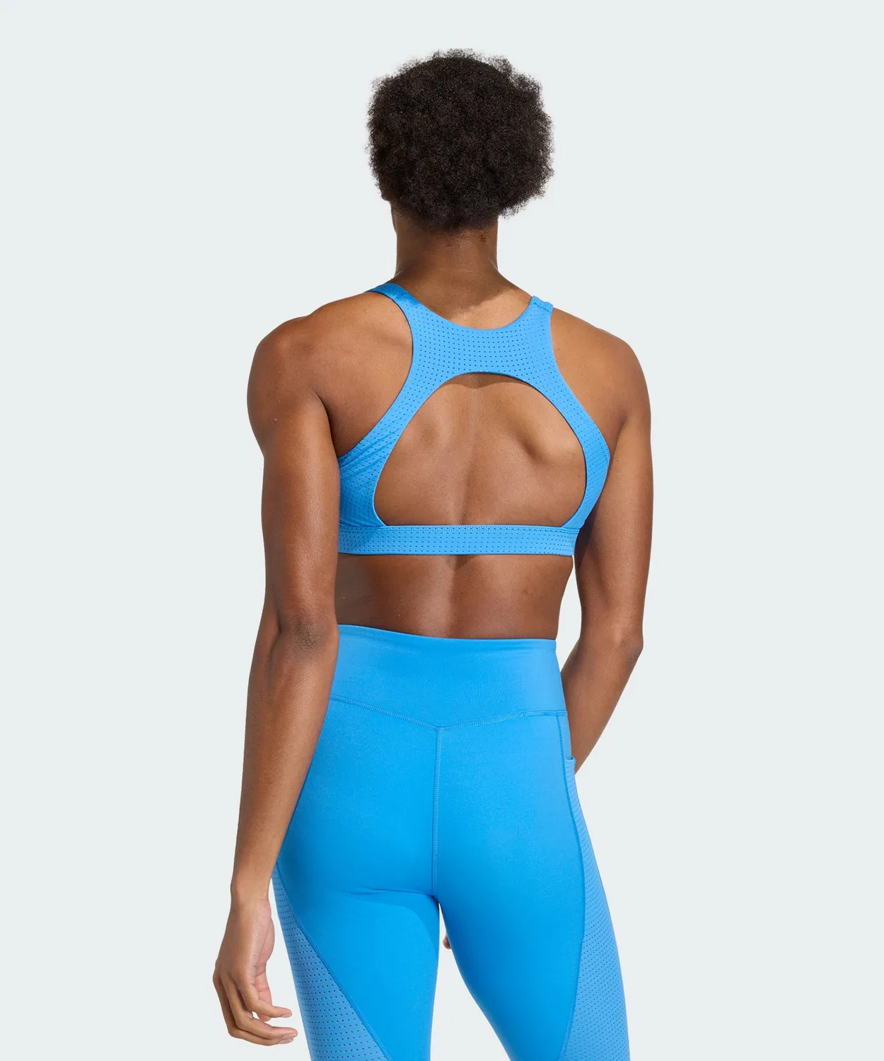 Женский спортивный бюстгальтер с открытой спиной Powerimpact HIIT Medium Support Adidas, Blue — фото 3