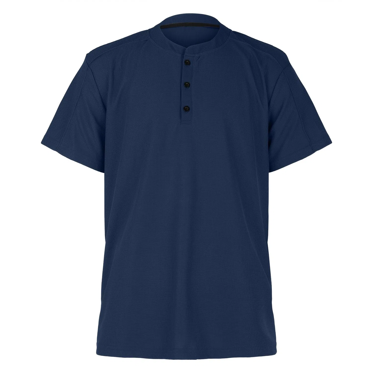 Мужское поло с коротким рукавом Henley, Navy Polo Shirts for Men — фото 3