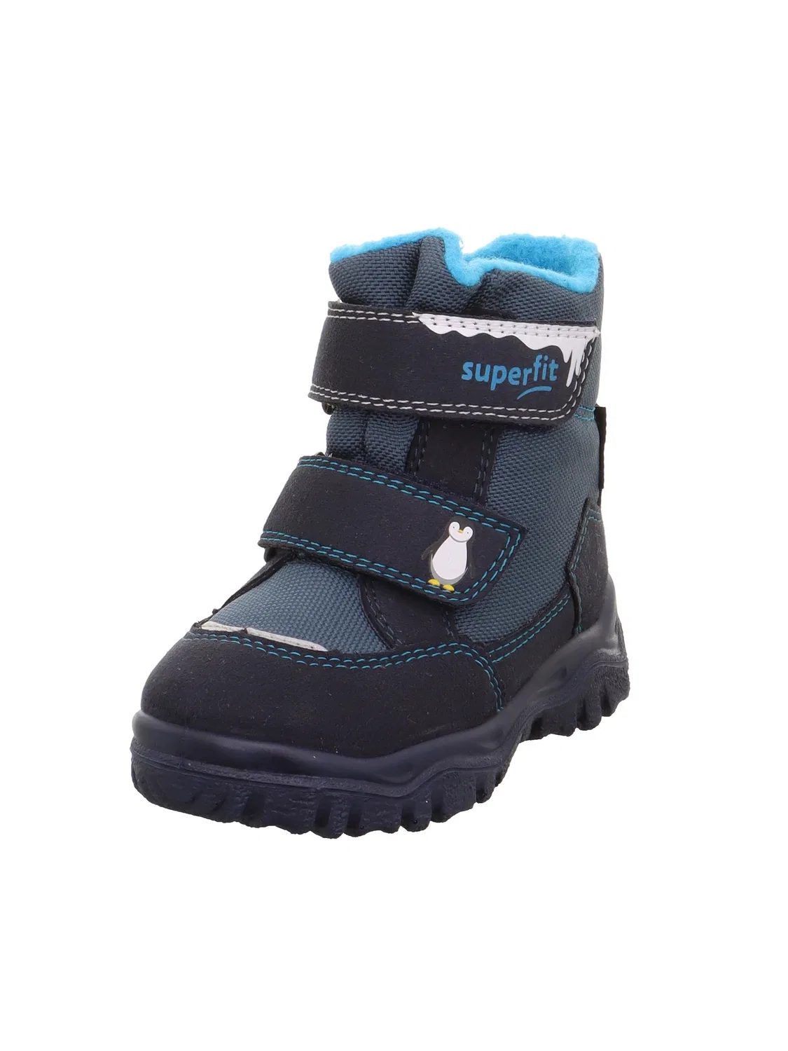 Детские снежные ботинки для мальчиков с водоотталкивающей пропиткой Husky1 Warm Gefütterte Superfit, Blue Türkis 8000