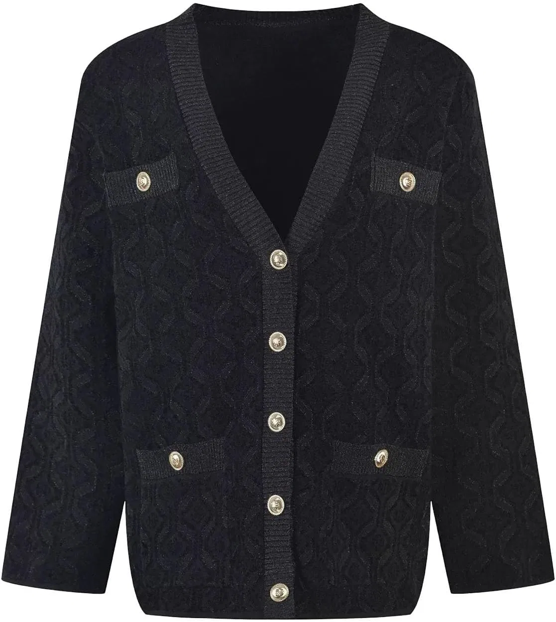 Женский кардиган Vintage с V-образным вырезом, с длинным рукавом, Cardigan