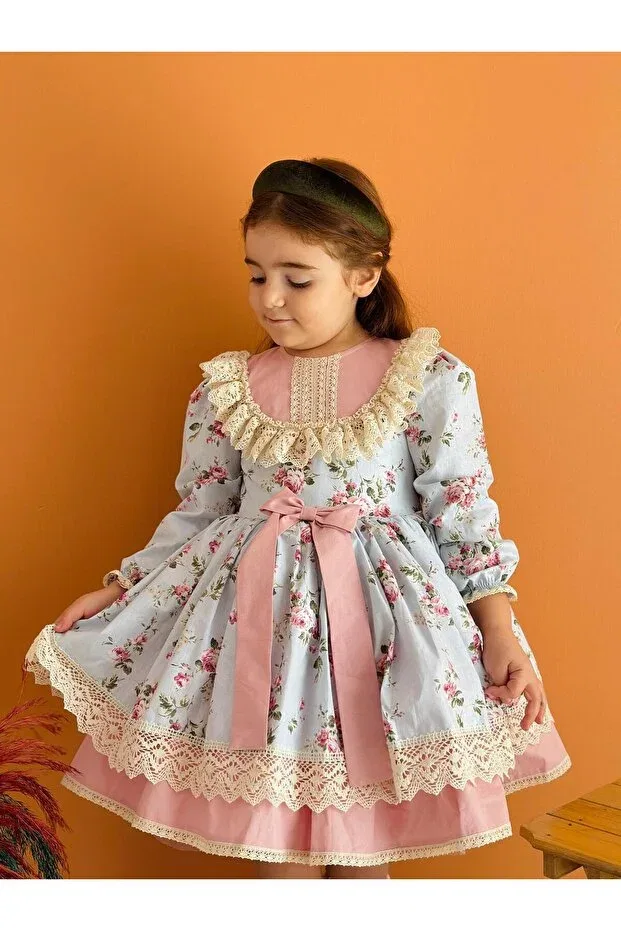 Детское платье для девочек с принтом New Year's Eve Glam Linarookids, Blue — фото 2