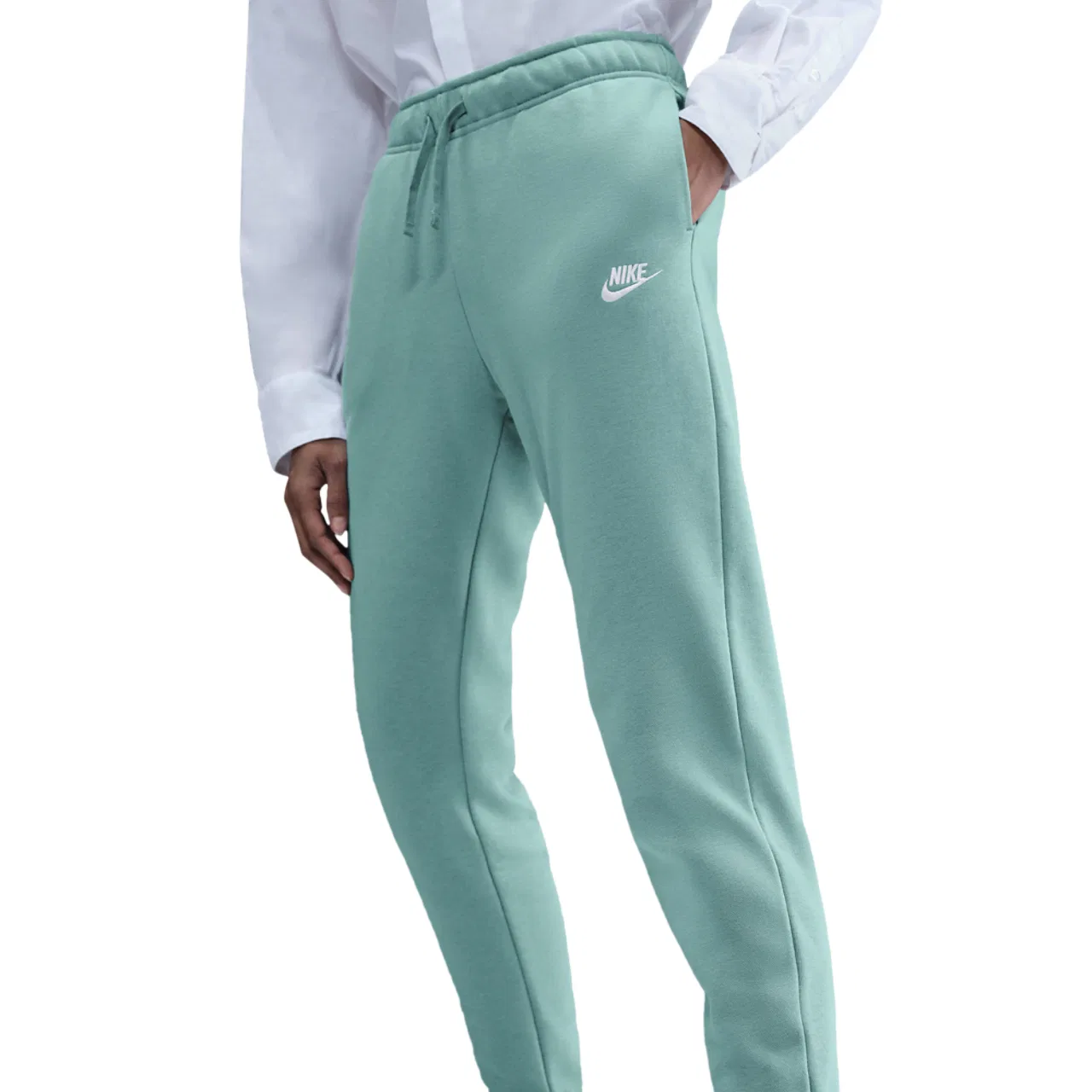 Женские брюки Club Fleece Mid Rise Pant Nike, цвет Cannon/White