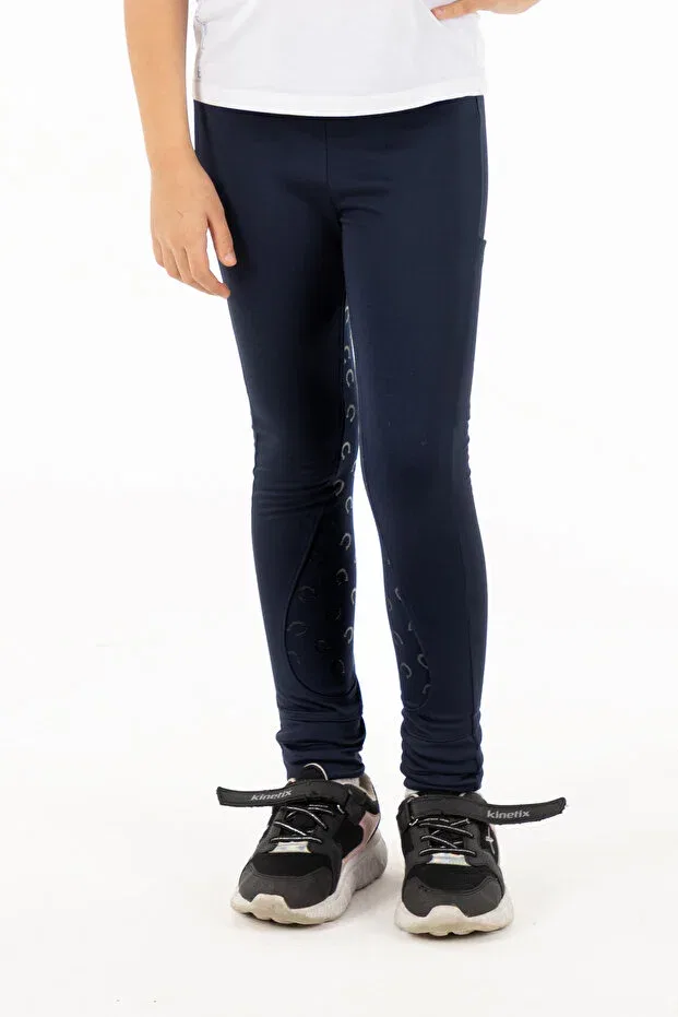 Детские леггинсы для девочек с принтом Equeblue, Navy Blue — фото 4