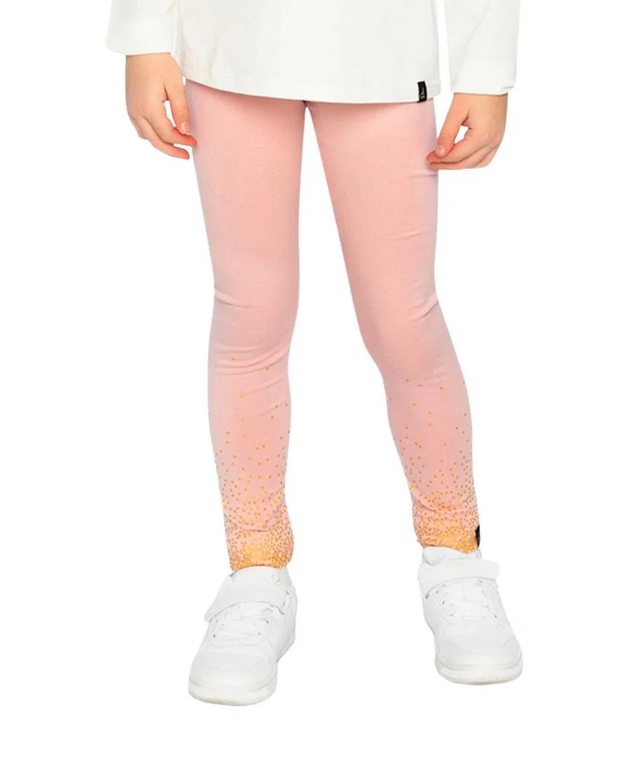 Леггинсы хлопковые с эластаном, с блестящим градиентом, Frosted Strawberry Deux par Deux, Pale Dusty Pink — фото 2