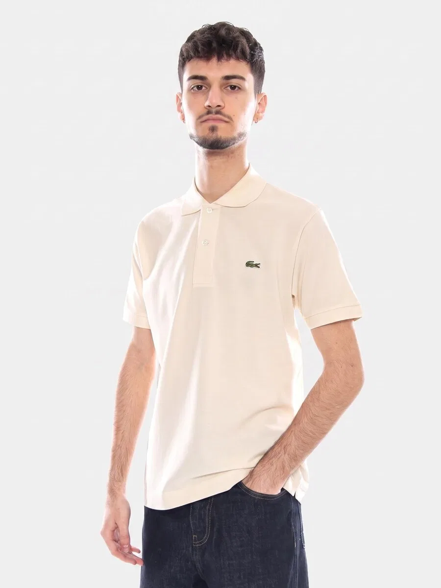 Мужская поло с коротким рукавом» бежевого цвета LACOSTE
