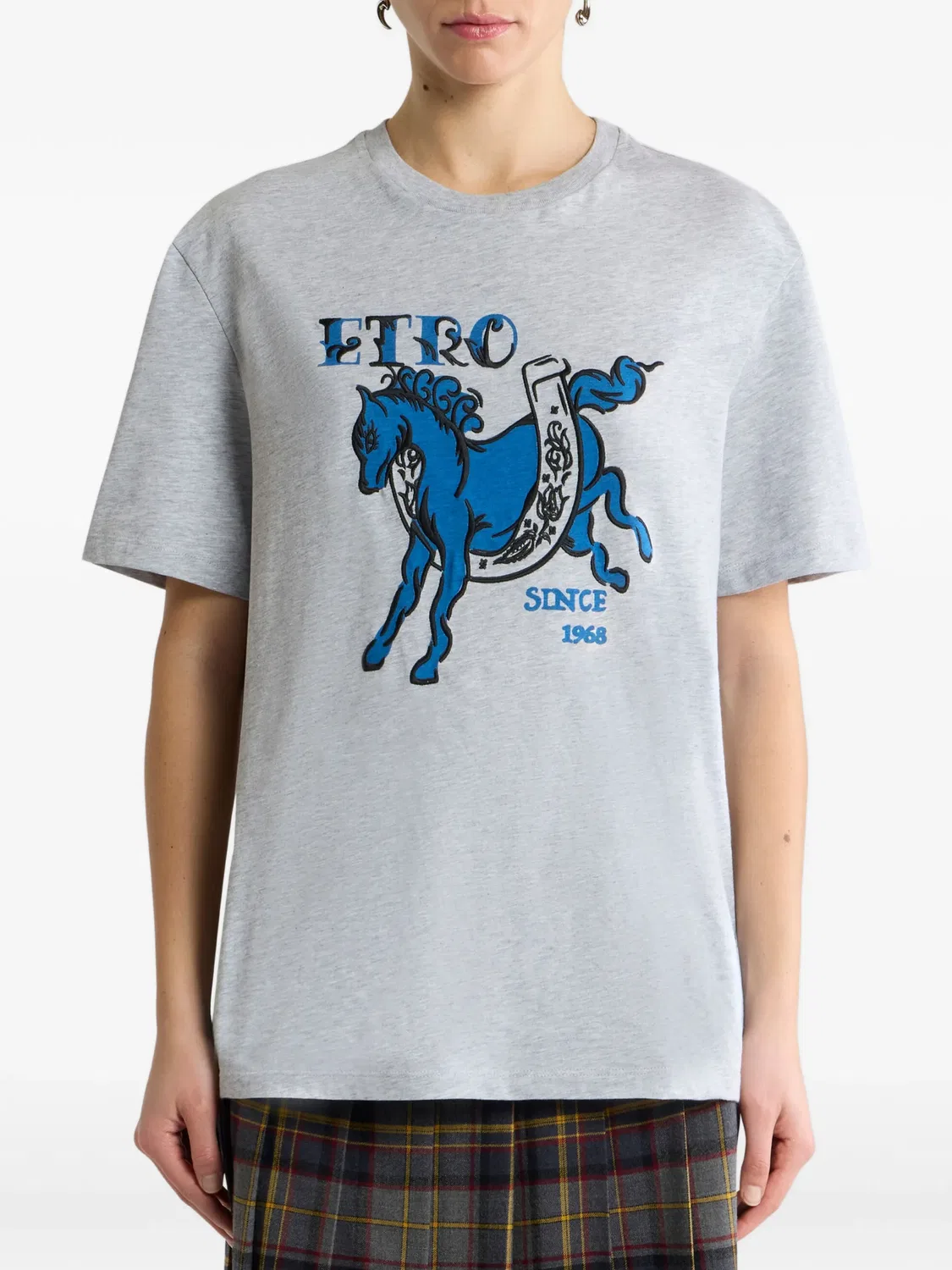 Футболка Pegaso, серая ETRO, серый — фото 2
