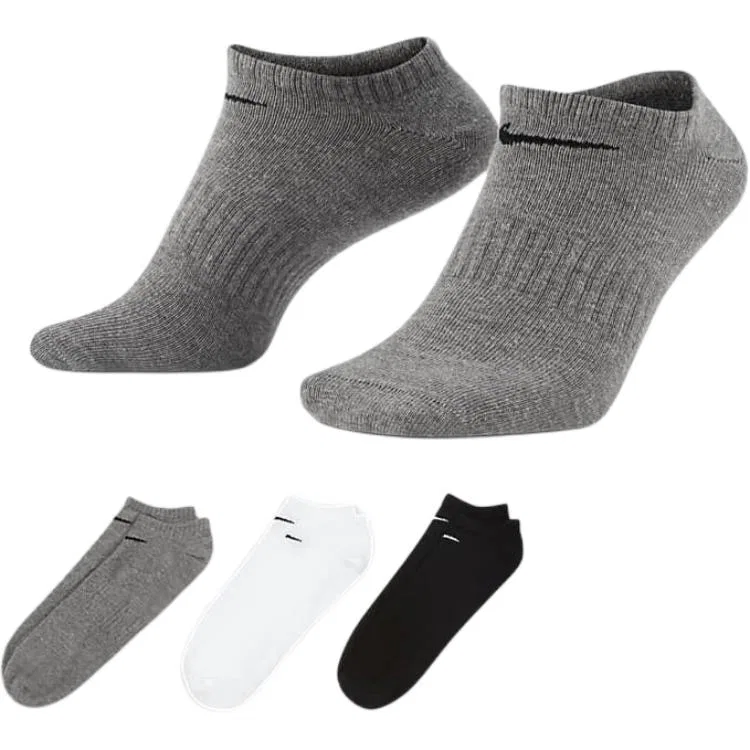 Детские носки-невидимки с логотипом Nike, комплект из 3 пар, Black White Gray — фото 4