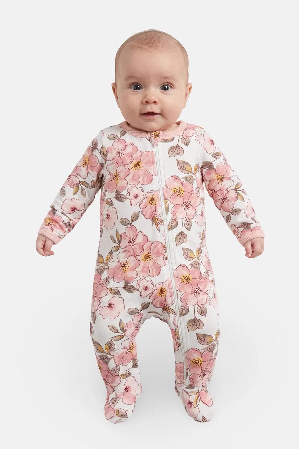 Комплект боди для девочки с цветочным принтом Baby Essentials, разноцветный