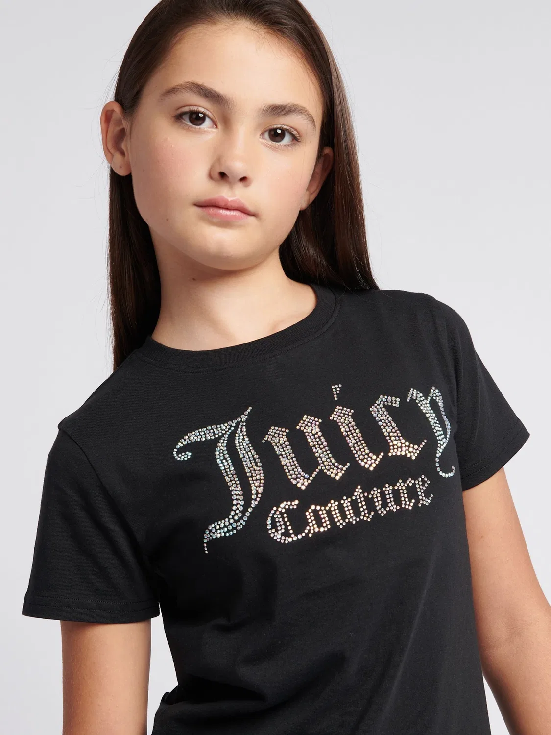 Футболка приталенная с диамантами Juicy Couture, черный