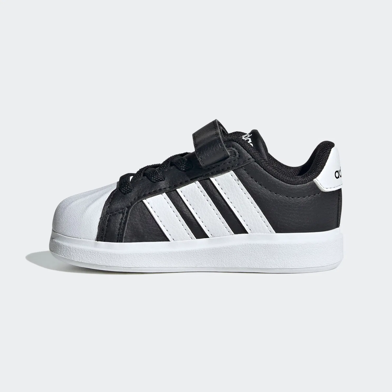 Детские кроссовки с мыском из резины Adidas Sportswear, Core Black/Ftwr White — фото 3
