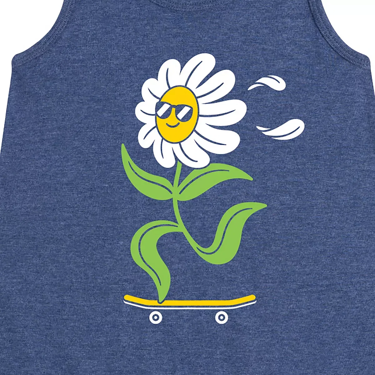 Детское платье-трапеция для девочек без рукавов Flower Skater Instant Message, Heather Navy — фото 2