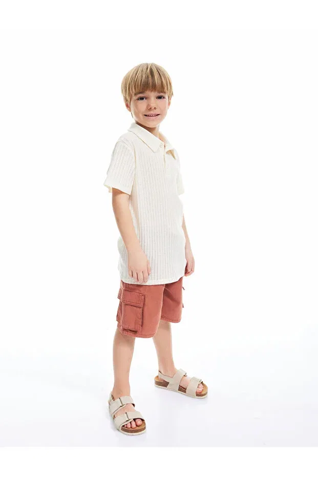 Детские шорты для мальчиков джинсовые Boy'S denim&canvas shorts 5skb40020td Koton, Orange — фото 2