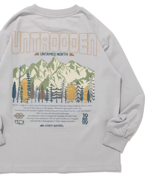 Детская футболка с длинным рукавомс принтом Mountain KRIFF MAYER Kid's Collection, Light Grey