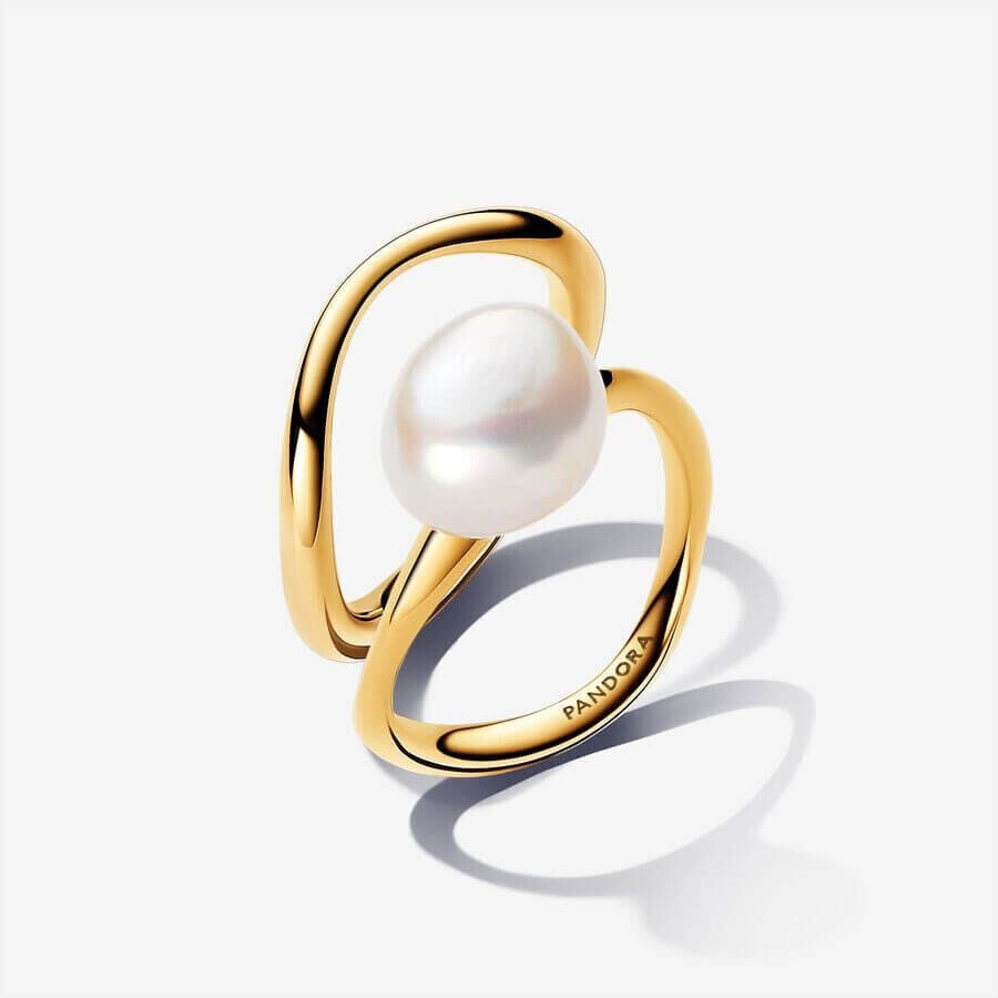 

Набор колец Pandora Essence Baroque Pearl Stacking, золото
