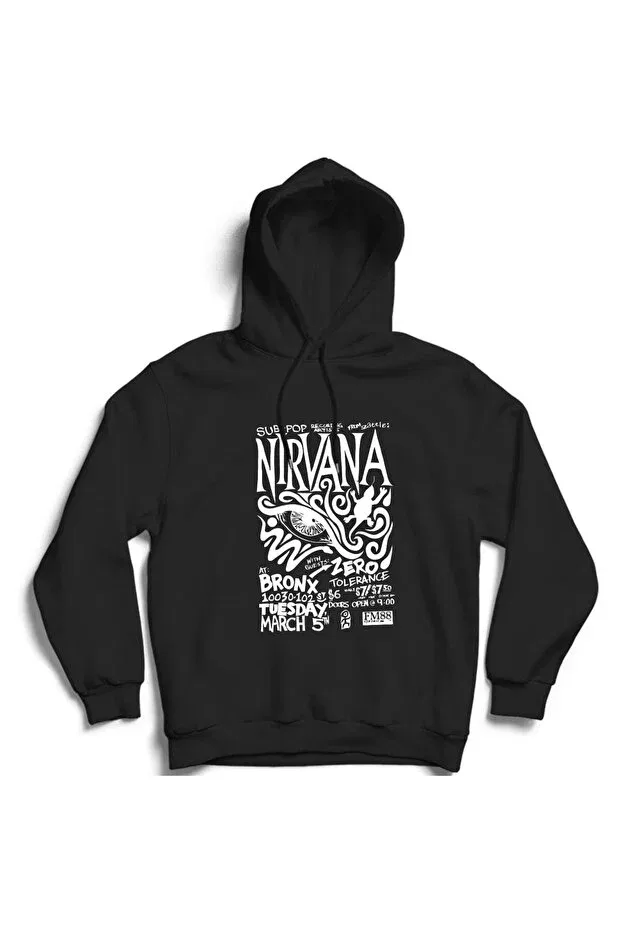 Детское худи для девочек с принтом Nirvana Sub-Pop Rock Metal The Fame, Black