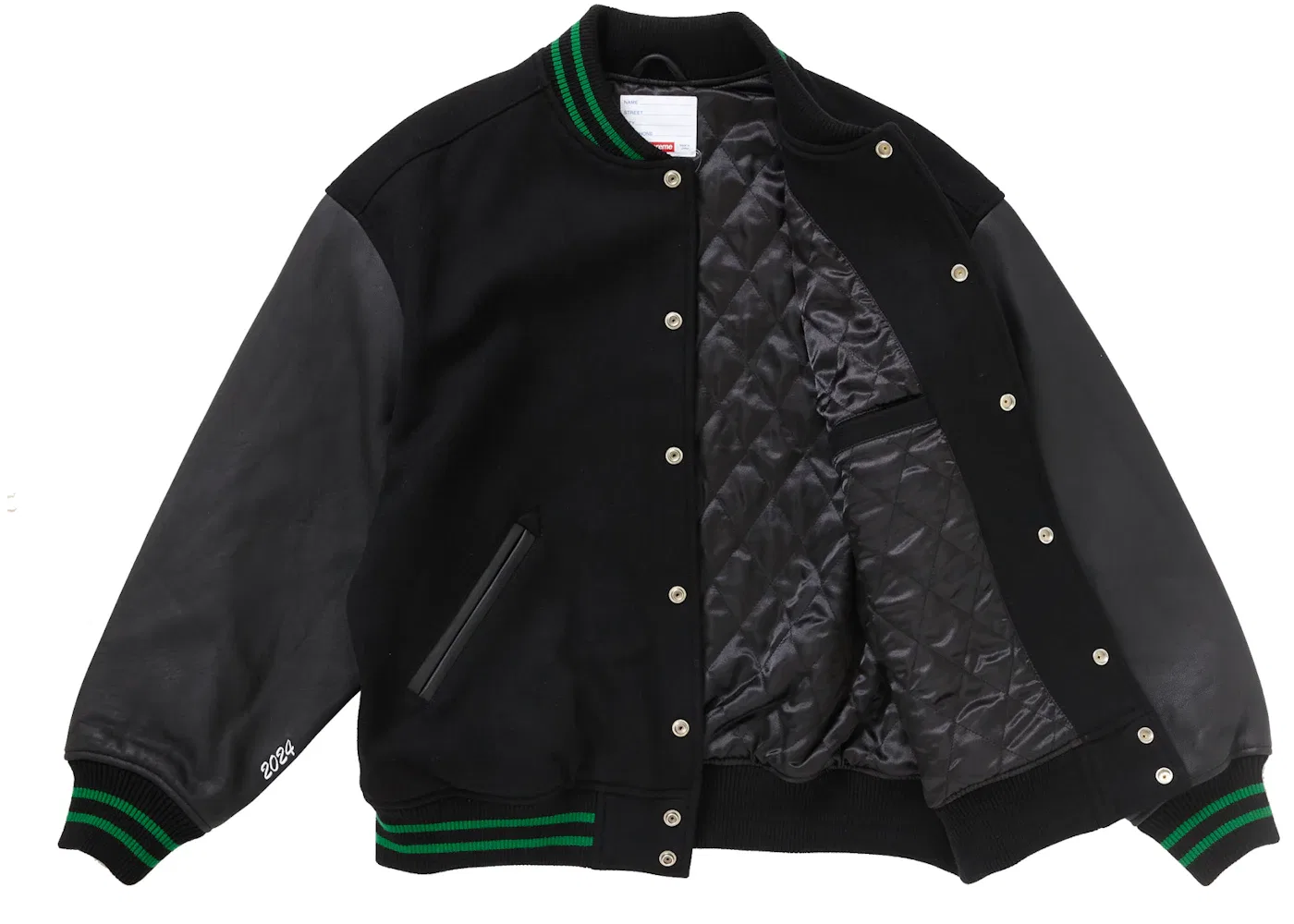 Мужская ветровка Supreme Wave Varsity Jacket Black — фото 2