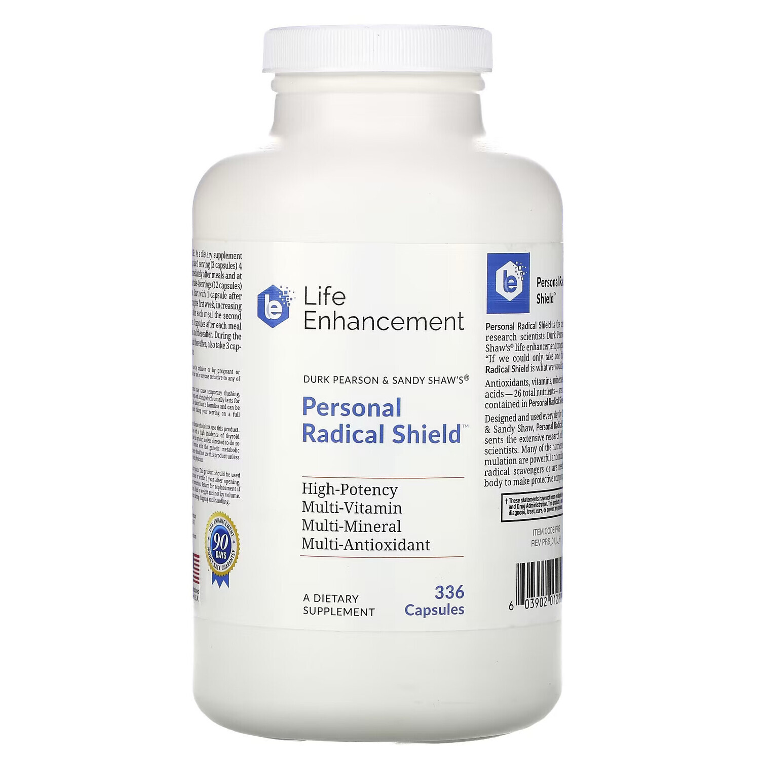 

Life Enhancement, Durk Pearson & Sandy Shaw's, Personal Radical Shield, 336 капсул