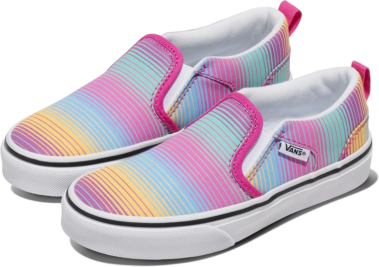 Детские кеды для девочек Slip-on Vans, Rainbow Multi — фото 2