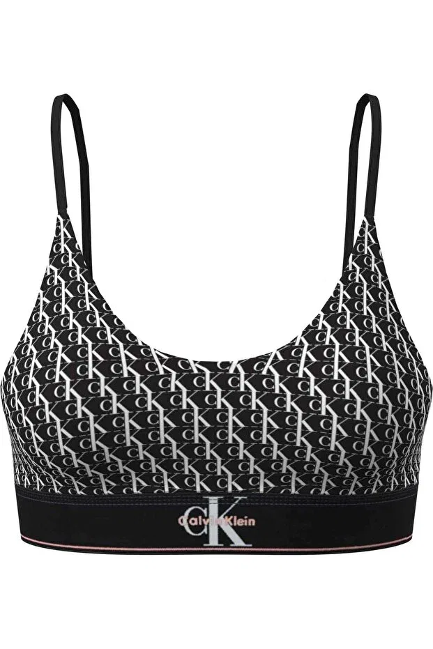 Женский спортивный бюстгальтер-бралетт с бретельками-спагетти Calvin Klein, Black And White