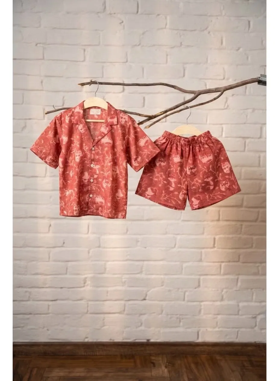 Комплект домашней одежды из органического хлопка Mini Cozy Mamma Mimos, турецкий красный — фото 2